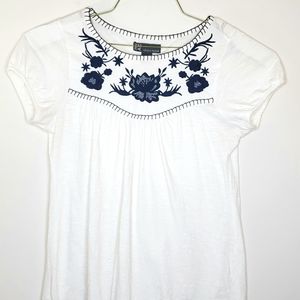 Chelsea & Theodore Embroidered MED peasant boho white cotton cottagecore p2p 18